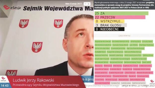 screen wyników głosowania