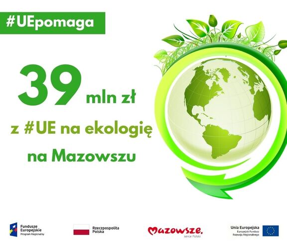 Infografika, prezentująca kule ziemską oraz kwotę na program