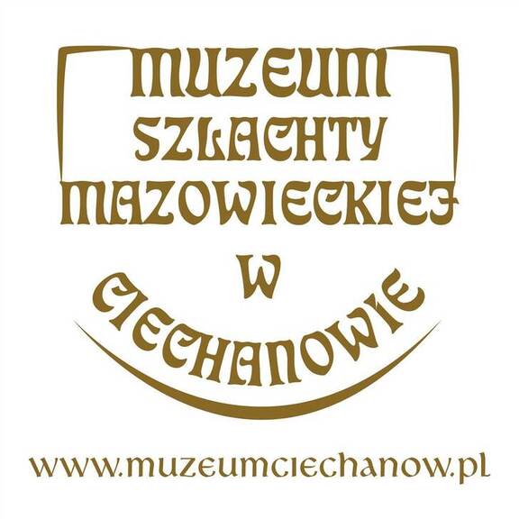 Logotyp Muzeum Szlachty Mazowieckiej w Ciechanowie, nazwa wpisana w ramy tarczy