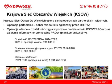 Infografika z opisem sposobu funkcjonowania i działalności Krajowej Sieci Obszarów Wiejskich (KSOW)