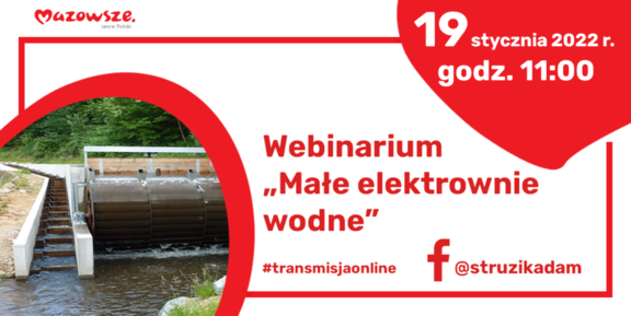 Webinarium "małe elektrownie wodne 19 stycznia, godz. 11