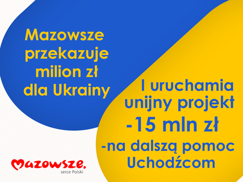 Mazowsze przekazuje milion zł dla Ukrainy i uruchamia unijny projekt 