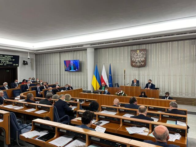 Widok na uczestników 39. posiedzenia Senatu RP.