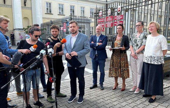 Od lewej: Krzysztof Strzałkowski, Piotr Kandyba, Anna Brzezińska radni sejmiku Mazowsza.