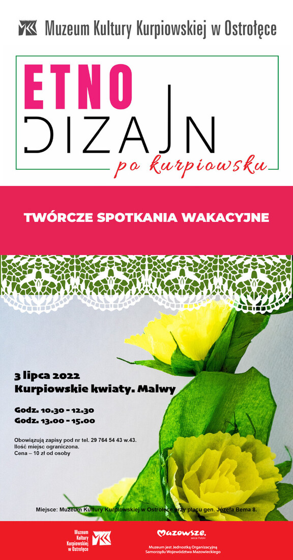 plakat wydarzenia pn. etnodizajn_po_kurpiowsku