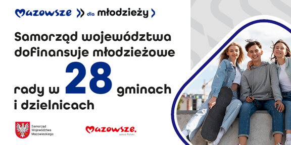 Infografika 28 rad młodzieżowych ze wsparciem samorządu województwa