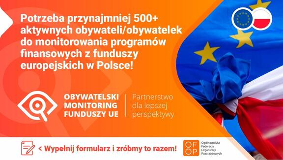 Infografika OFOP - obywatelski monitoring funduszy UE