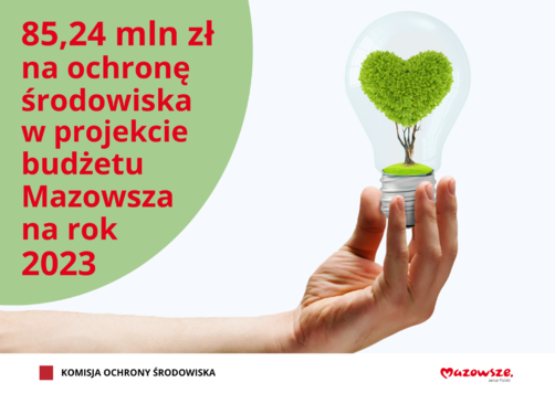 grafika informująca o kwocie 85 mln zł przeznaczonej na ochronę środowiska