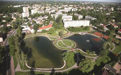 Widok z lotu ptaka na Stawy Goliana.