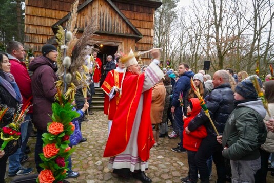 Biskup święci palmy