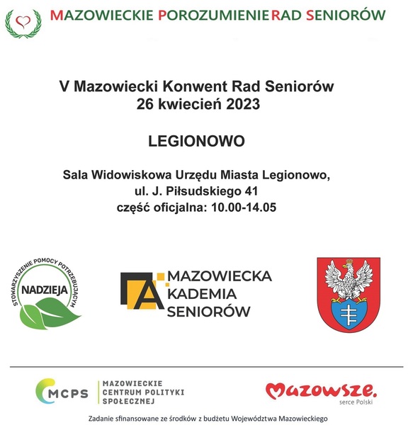 Plakat zapraszający na V Konwent Seniorów