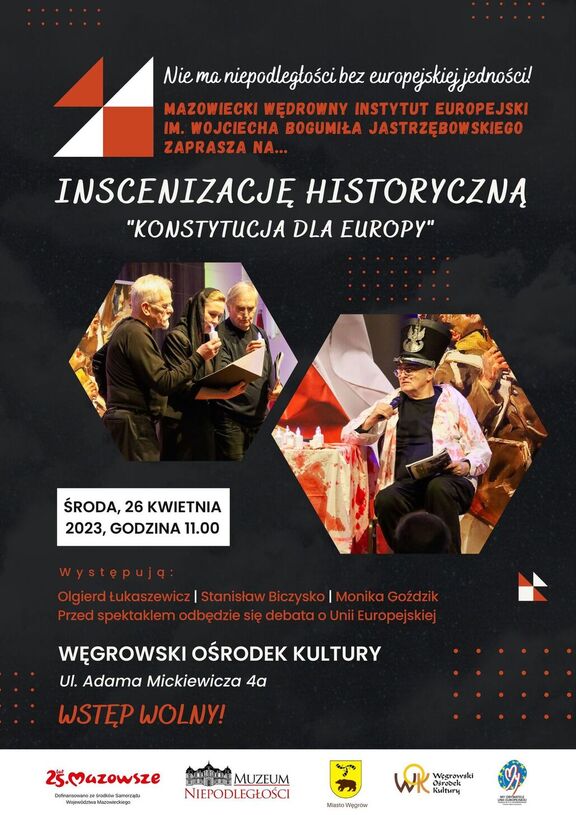 Plakat spotkania w Węgrowie - "Konstytucja dla Europy"