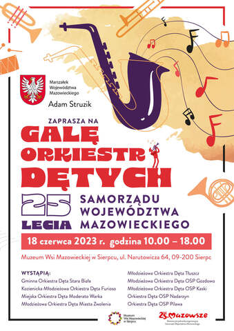 Plakat Muzeum Wsi Mazowieckiej Gala Orkiestr Dętych