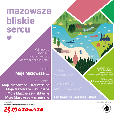 Plakat dotyczący konkursu fotograficznego "Mazowsze bliskie sercu"