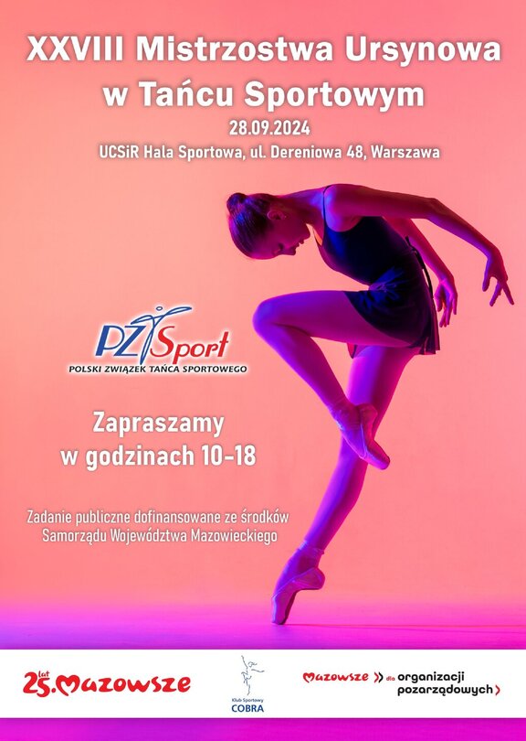 Mistrzostwa Ursynowa w tańcu sportowym 2024 - plakat