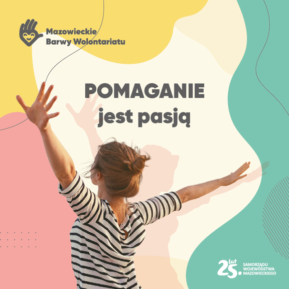 Baner z hasłem "Pomaganie jest pasją"