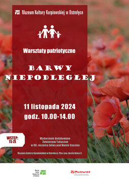 Plakat warsztaty patriotyczne Barwy Niepodległej 2024