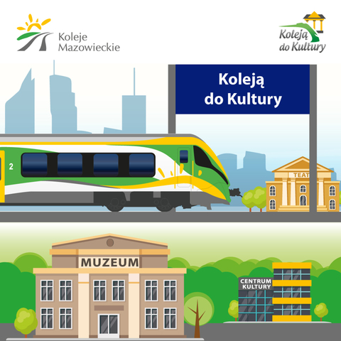 Infografika informująca o akcji Koleją do Kultury