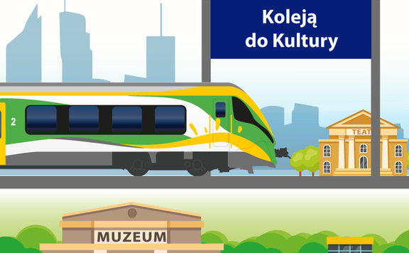 Infografika informująca o akcji Koleją do Kultury