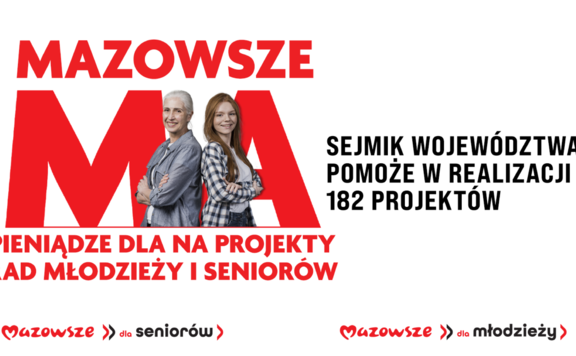 Plakat Mazowsze dla młodzieży i seniorów