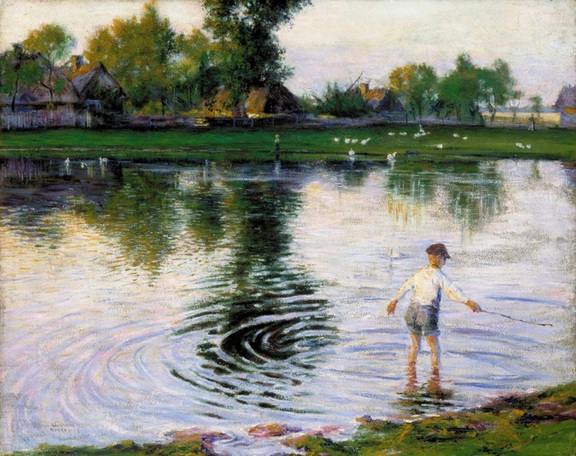 Obraz pt. „Mokra wieś” Władysława Podkowińskiego (1892)