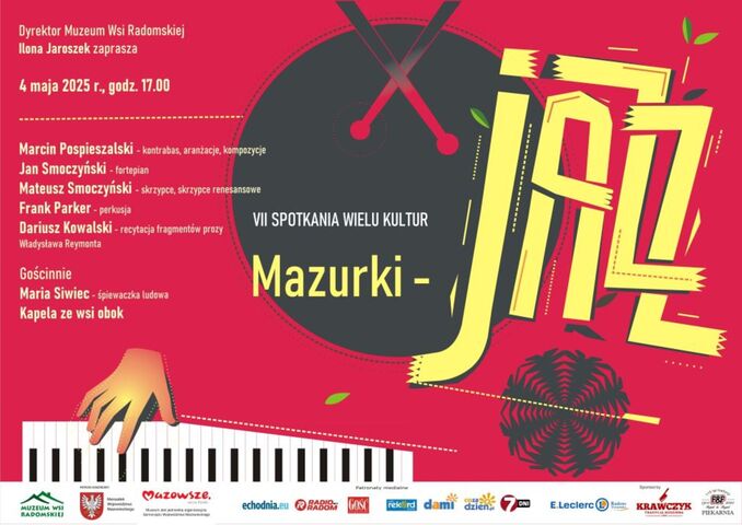 Plakat mazurki - jazz zaproszenie