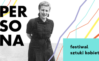 Plakat promujący wydarzenie: fotografia przedstawiająca stojącą Jadwigę Stańczakową oraz nazwa festiwalu.