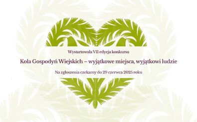 Grafika wycinanki z nazwą konkursu i terminem zgłoszeń