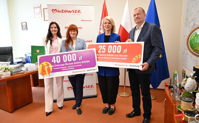 Anna Brzezińska, członkini zarządu województwa mazowieckiego, Anna Majchrzak, burmistrzyni Białołęki, Anna Myślińska – zastępczyni burmistrzyni Białołęki, Wiesław Raboszuk, wicemarszałek.